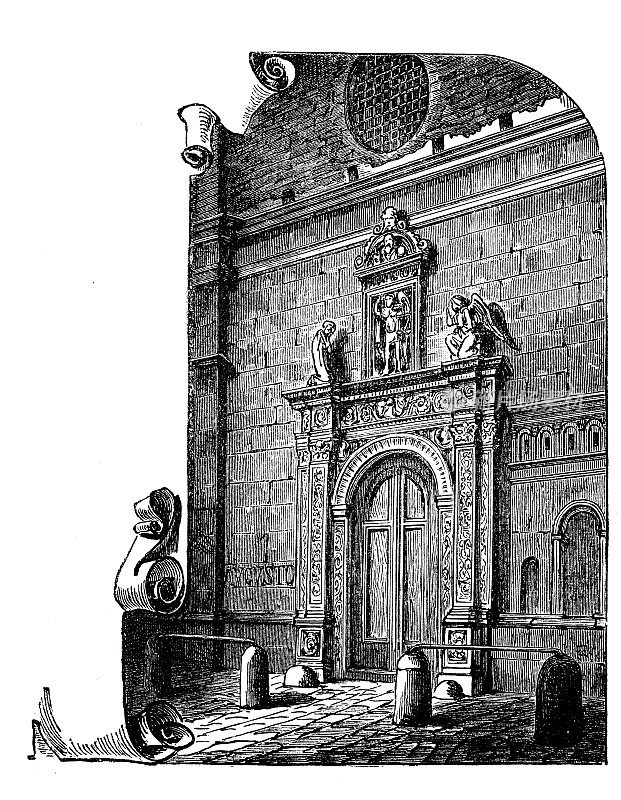 古董插图:Fano, Porta di San Michele